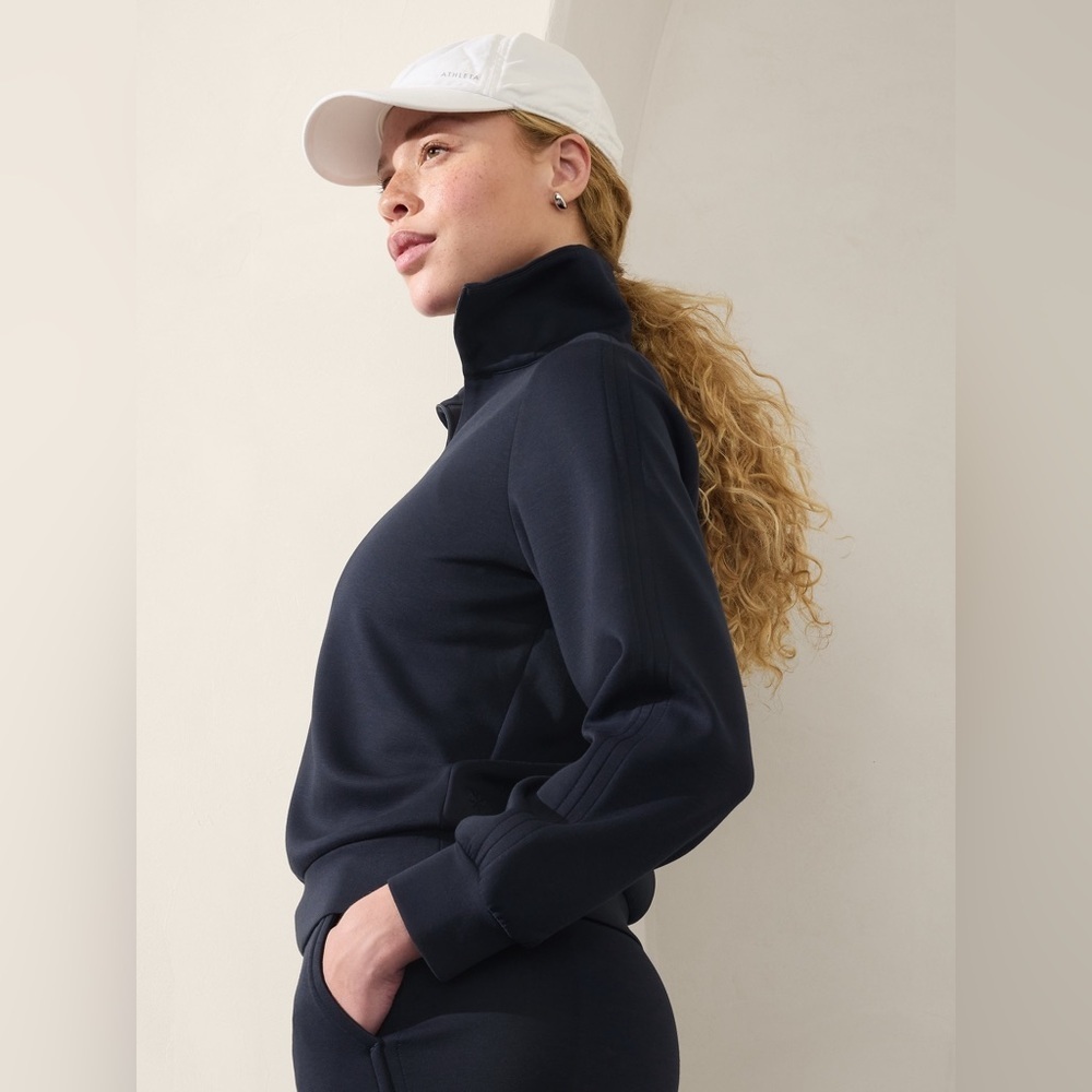 Athleta Navy Cowl Neck Pullover Sweater